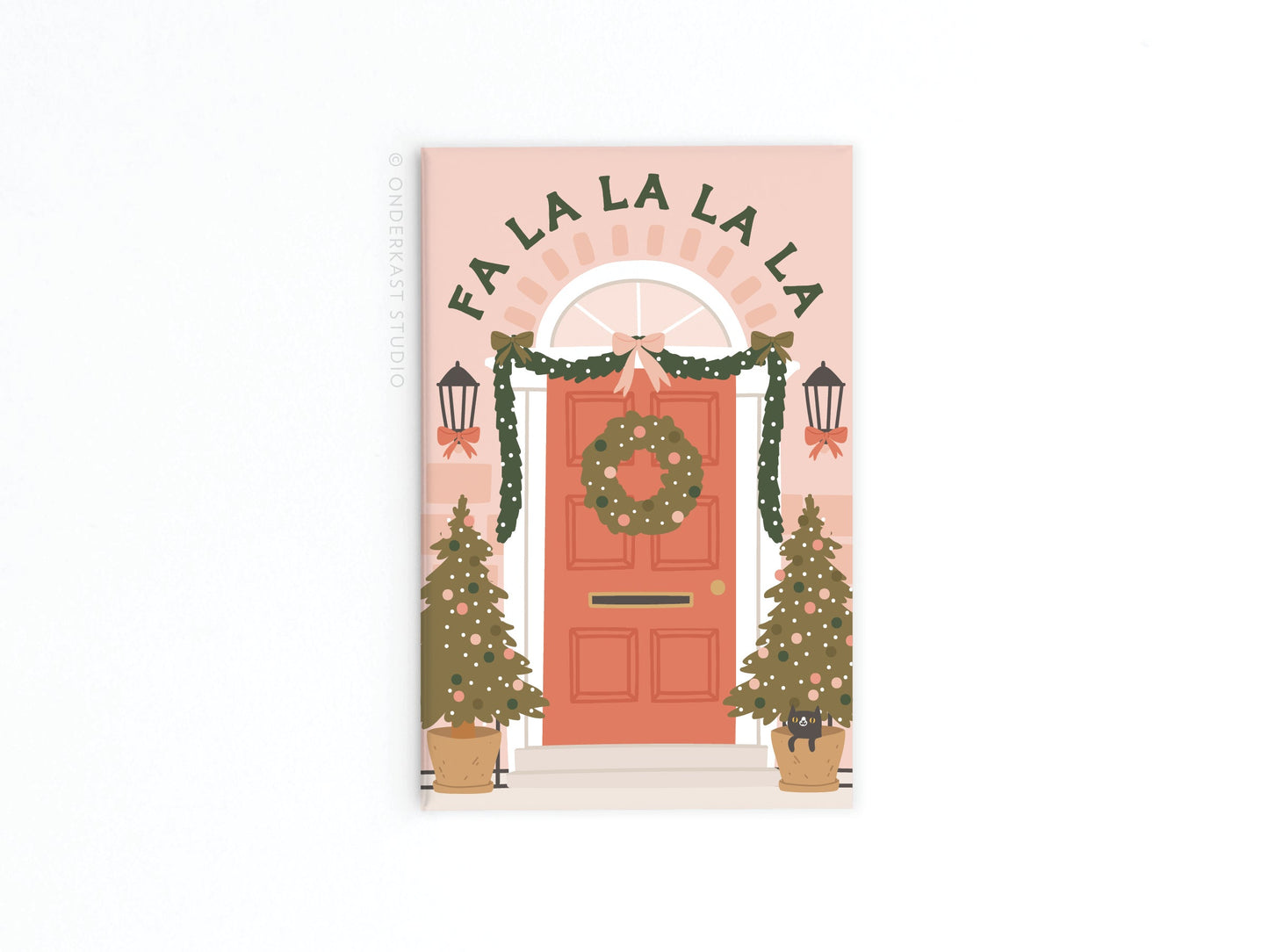 Fa La La Christmas Door Refrigerator Magnet