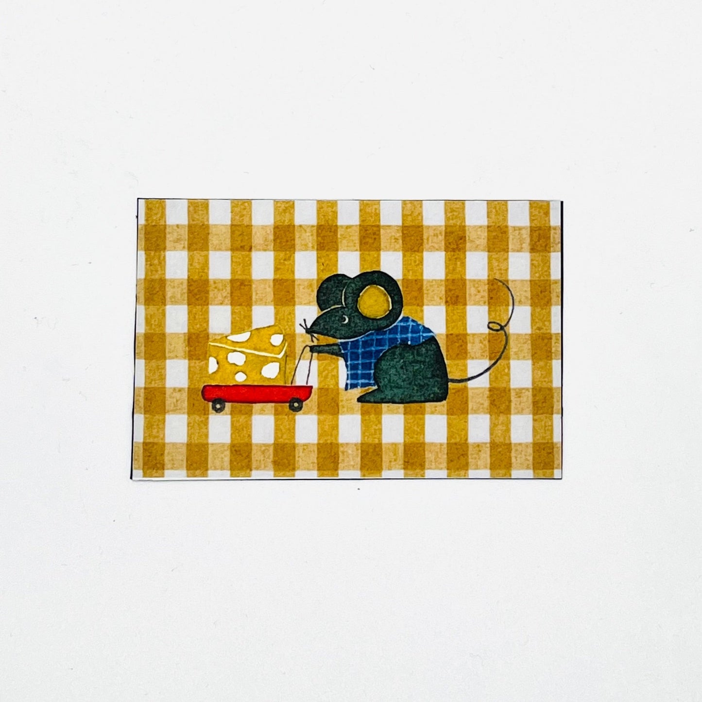 Mouse with Cheese Cart Magnet
