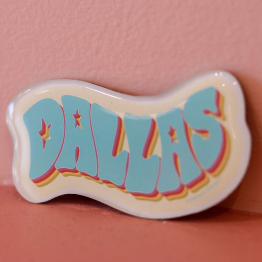 Groovy Dallas Fridge Magnet