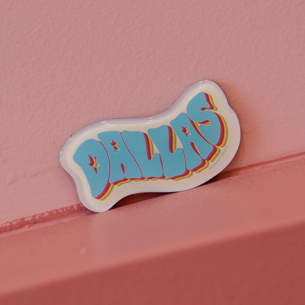 Groovy Dallas Fridge Magnet