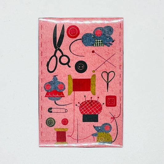Mice with Sewing Tools Magnet