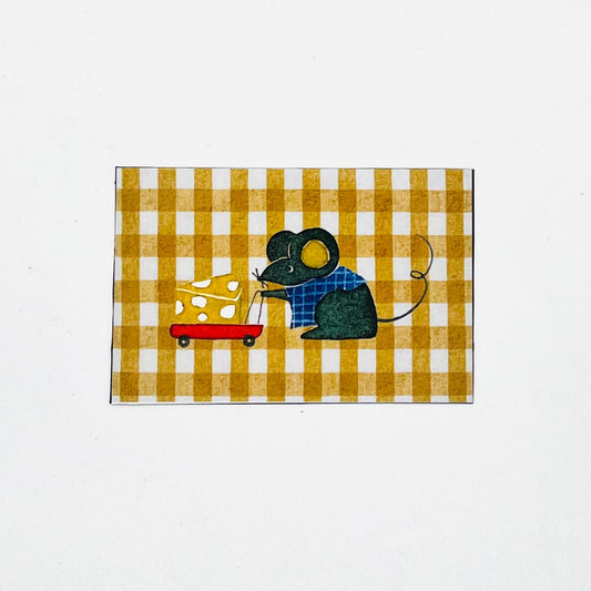 Mouse with Cheese Cart Magnet